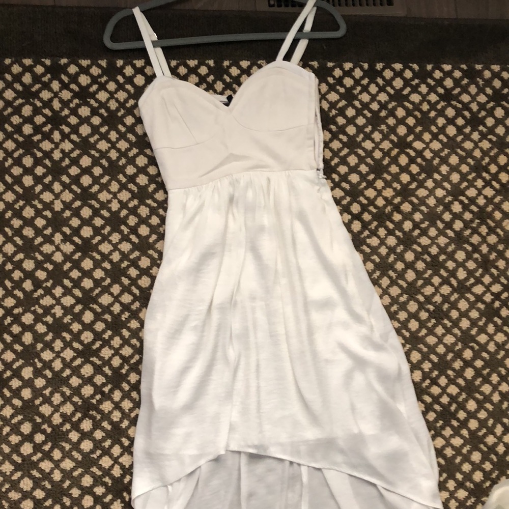 BCBG Annamae high low bustier white dress_2